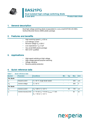 BAS21PG Datasheet PDF Nexperia B.V. All rights reserved