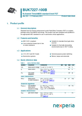 BUK7227-100B Datasheet PDF Nexperia B.V. All rights reserved