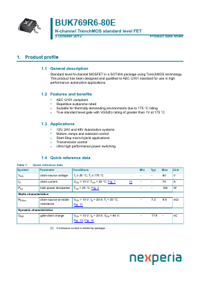 BUK769R6-80E Datasheet PDF Nexperia B.V. All rights reserved