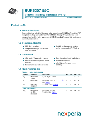 BUK6207-55C Datasheet PDF Nexperia B.V. All rights reserved