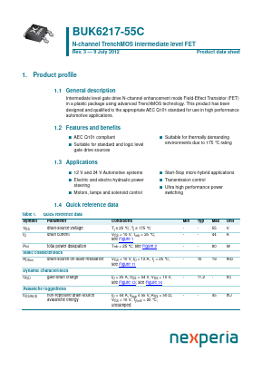 BUK6217-55C Datasheet PDF Nexperia B.V. All rights reserved