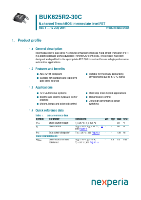 BUK625R2-30C Datasheet PDF Nexperia B.V. All rights reserved