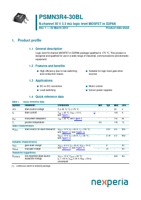 PSMN3R4-30BL Datasheet PDF Nexperia B.V. All rights reserved