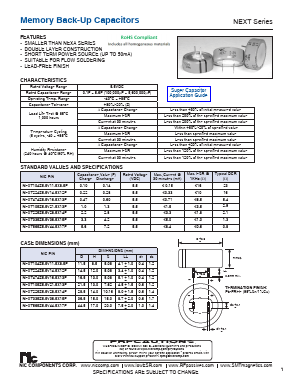 NEXT Datasheet PDF NIC-Components Corp.