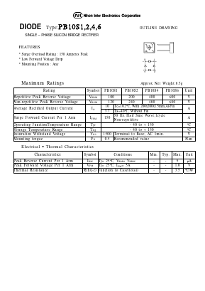 PB10S1 Datasheet PDF Nihon Inter Electronics