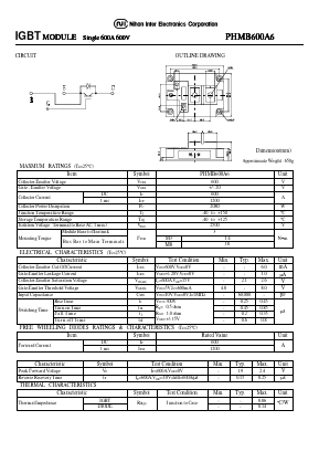 PHMB600A6 Datasheet PDF Nihon Inter Electronics