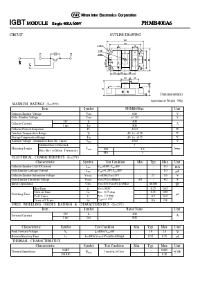 PHMB400A6 Datasheet PDF Nihon Inter Electronics