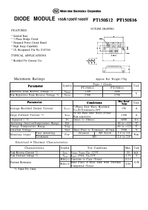 PT150S12 Datasheet PDF Nihon Inter Electronics