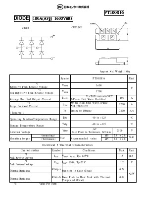 PT100S16 Datasheet PDF Nihon Inter Electronics