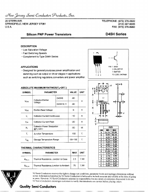 D45H Datasheet PDF New Jersey Semiconductor