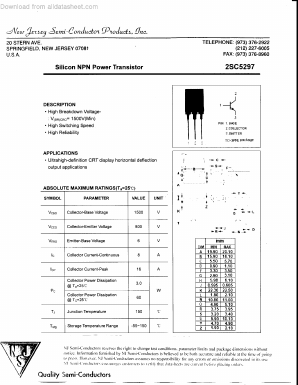 2SC5297 Datasheet PDF New Jersey Semiconductor