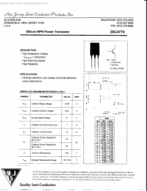 2SC4770 Datasheet PDF New Jersey Semiconductor