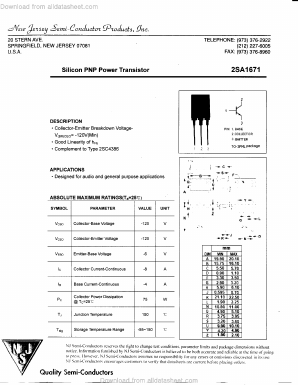 A1671 Datasheet PDF New Jersey Semiconductor