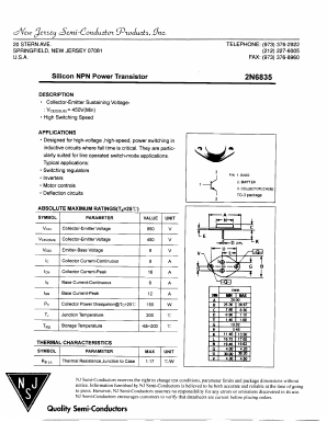 2N6835 Datasheet PDF New Jersey Semiconductor