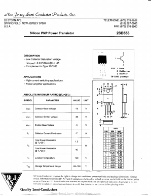 B553 Datasheet PDF New Jersey Semiconductor