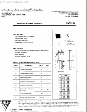 2SC3253 Datasheet PDF New Jersey Semiconductor