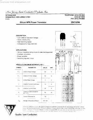 2SC3256 Datasheet PDF New Jersey Semiconductor