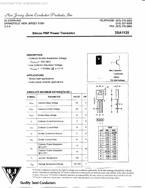 A1120 Datasheet PDF New Jersey Semiconductor