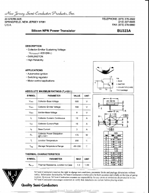 BU323A Datasheet PDF New Jersey Semiconductor