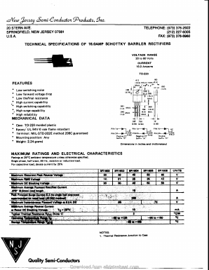 SR1604 Datasheet PDF New Jersey Semiconductor