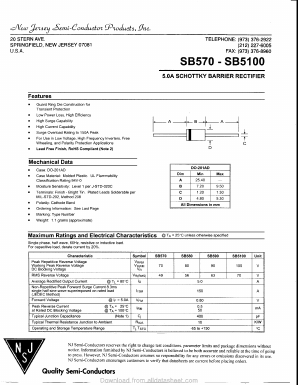 SB590 Datasheet PDF New Jersey Semiconductor