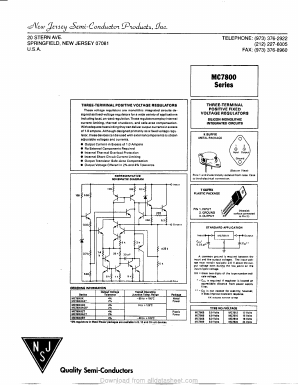 MC7800 Datasheet PDF New Jersey Semiconductor