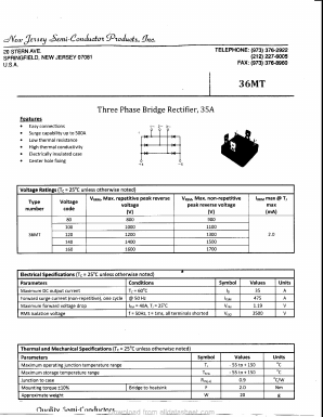 36MT80 Datasheet PDF New Jersey Semiconductor