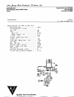 2N740 Datasheet PDF New Jersey Semiconductor