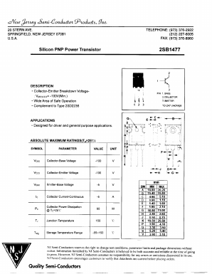 2SB1477 Datasheet PDF New Jersey Semiconductor