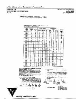 1N3049B Datasheet PDF New Jersey Semiconductor