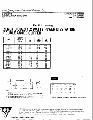 1N4843 Datasheet PDF New Jersey Semiconductor