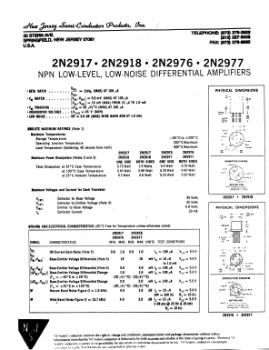 2N2918 Datasheet PDF New Jersey Semiconductor