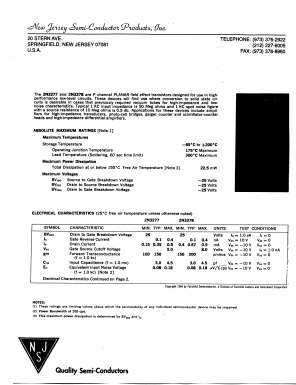 2N3277 Datasheet PDF New Jersey Semiconductor