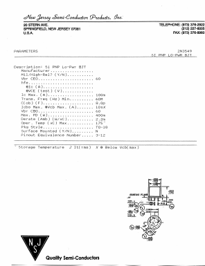 2N3549 Datasheet PDF New Jersey Semiconductor