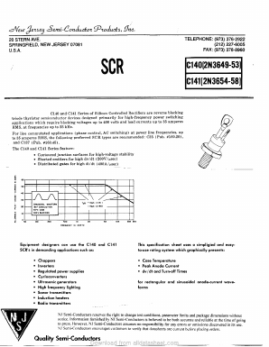 C141B Datasheet PDF New Jersey Semiconductor