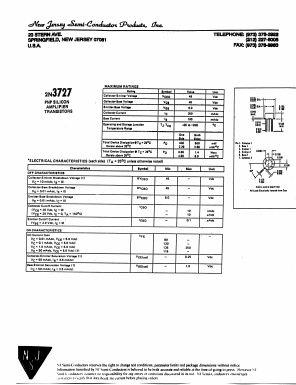 2N3727 Datasheet PDF New Jersey Semiconductor