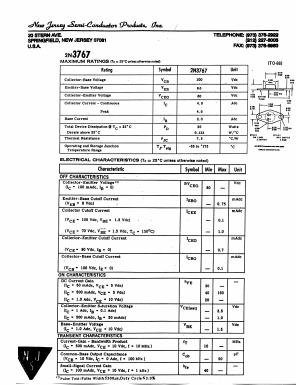2N3767 Datasheet PDF New Jersey Semiconductor