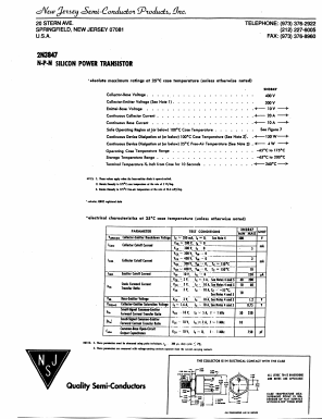 2N3847 Datasheet PDF New Jersey Semiconductor