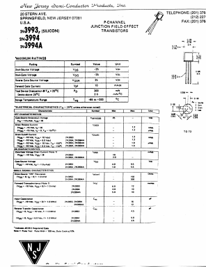 2N3993 Datasheet PDF New Jersey Semiconductor