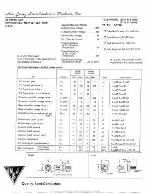 2N3996 Datasheet PDF New Jersey Semiconductor
