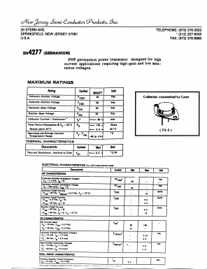 2N4277 Datasheet PDF New Jersey Semiconductor
