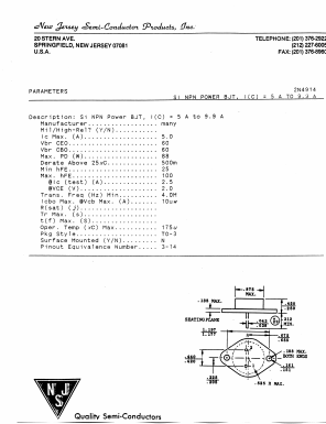 2N4914 Datasheet PDF New Jersey Semiconductor