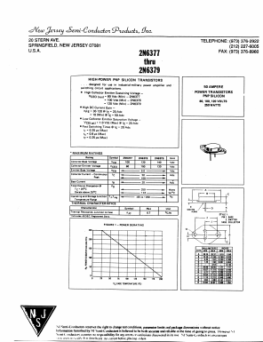 2N6377 Datasheet PDF New Jersey Semiconductor