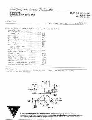 2N6513 Datasheet PDF New Jersey Semiconductor