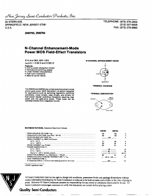 2N6763 Datasheet PDF New Jersey Semiconductor