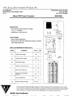 A1942 Datasheet PDF New Jersey Semiconductor