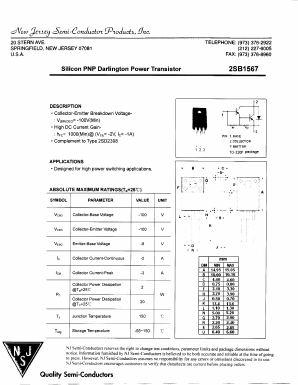 B1567 Datasheet PDF New Jersey Semiconductor