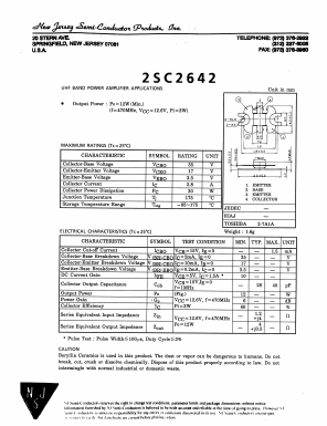 C2642 Datasheet PDF New Jersey Semiconductor