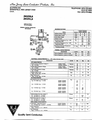 2N3250 Datasheet PDF New Jersey Semiconductor