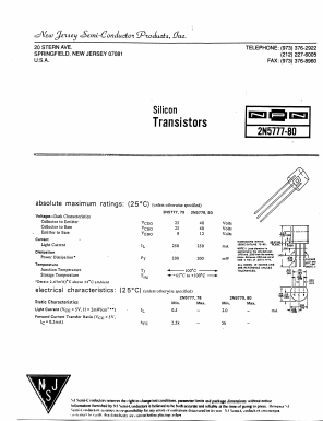 2N5780 Datasheet PDF New Jersey Semiconductor